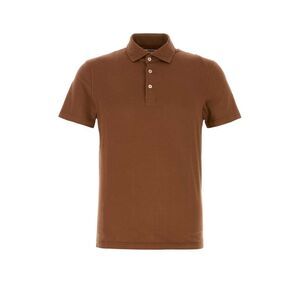 Fedeli Men Brown Stretch Cotton Polo Shirt